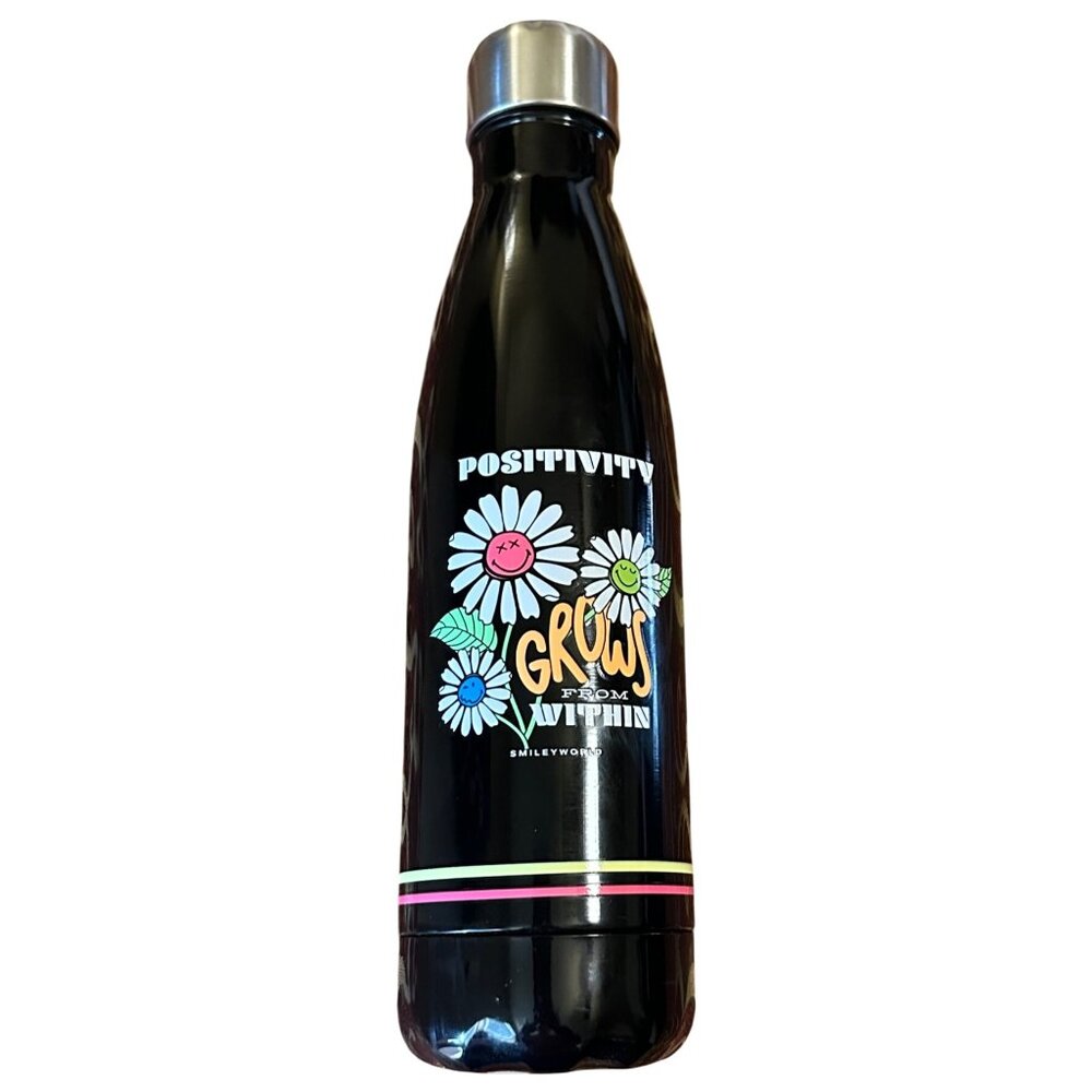 2022 Smileyworld Positivity Grows 16 oz. Aluminum Water Bottle 10.5" Tall (NWT)